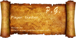 Payer Günter névjegykártya